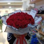 بوكيه صناعي قطيفة زهرة كبيرة